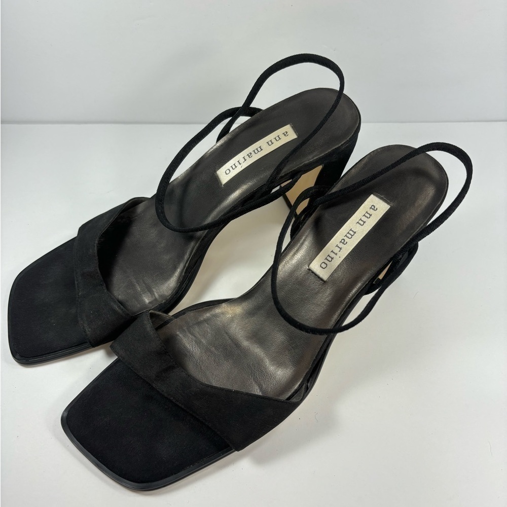 Ann Marino Black Strappy Heels Size 8 1/2 - Used Condition See Pics